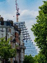 Illustration - Construction of Tower Triangle by Herzog & de Meuron - Paris