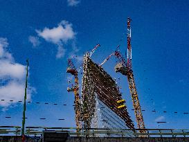 Illustration - Construction of Tower Triangle by Herzog & de Meuron - Paris