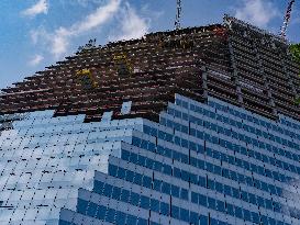 Illustration - Construction of Tower Triangle by Herzog & de Meuron - Paris