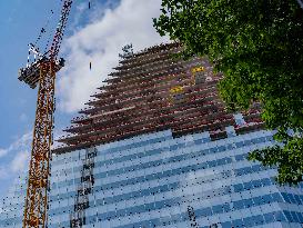 Illustration - Construction of Tower Triangle by Herzog & de Meuron - Paris