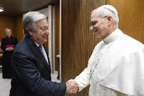 Pope Leo XIV Meets Antonio Guterres - Vatican