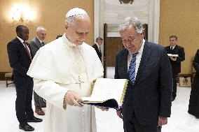 Pope Leo XIV Meets Antonio Guterres - Vatican