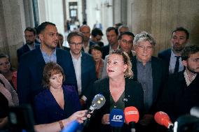 La France Insoumise speaks to the press after leaving the National Assembly - Paris AJ