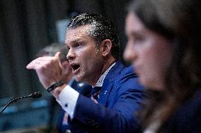 Pete Hegseth on Capitol Hill - Washington