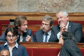 Session of questions to the government at the French National Assembly - Paris AJ