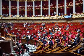Session of questions to the government at the French National Assembly - Paris AJ