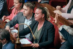 Session of questions to the government at the French National Assembly - Paris AJ