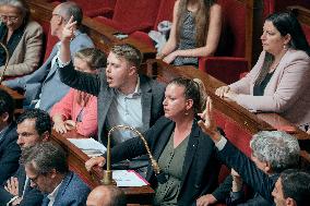 Session of questions to the government at the French National Assembly - Paris AJ