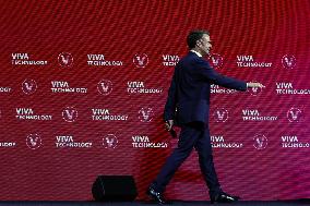 President Macron Debates With Arthur Mensch And Jensen Huang - Paris