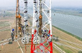 Workers on Power Transmission Line - China