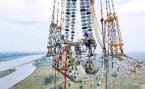 Workers on Power Transmission Line - China