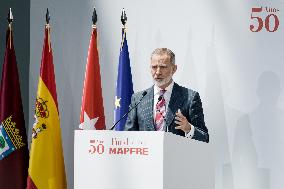 King Felipe At Mapfre Foundation 50th Anniversary - Madrid