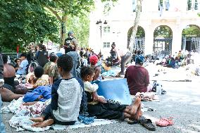 Homeless Gather to Demand Accommodation - Paris