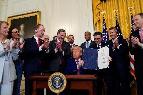 Trump During a Bill Signing Ceremony - Washington