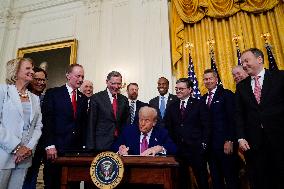 Trump During a Bill Signing Ceremony - Washington