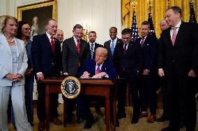 Trump During a Bill Signing Ceremony - Washington