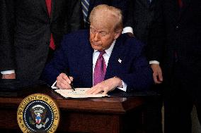 Donald Trump Bill Signing Ceremony - Washington