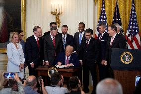 Donald Trump Bill Signing Ceremony - Washington
