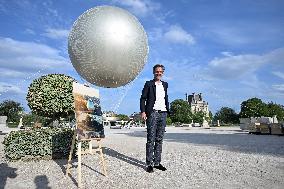 Macron Visits The Olympic Cauldron Reinstallation Site - Paris
