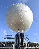 Macron Visits The Olympic Cauldron Reinstallation Site - Paris
