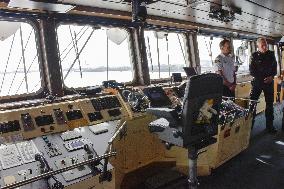 Canadian icebreaker docked off Osaka