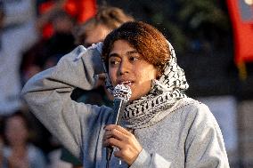 Rima Hassan at the Place de la Republique - Paris AJ