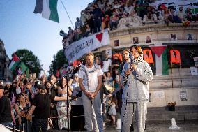 Rima Hassan at the Place de la Republique - Paris AJ