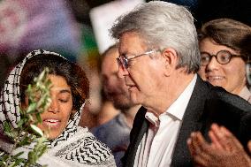 Rima Hassan at the Place de la Republique - Paris AJ