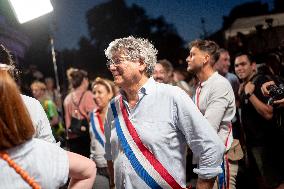 Rima Hassan at the Place de la Republique - Paris AJ