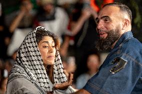 Rima Hassan at the Place de la Republique - Paris AJ