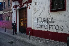 Europa Press - Protest Against Sanchez at PSOE HQ - Madrid
