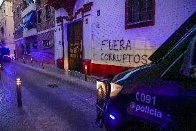Europa Press - Protest Against Sanchez at PSOE HQ - Madrid
