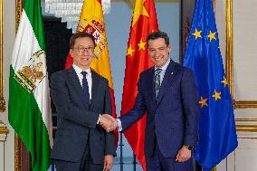 Juanma Moreno Receives The Vice-President of China Han Zheng - Seville