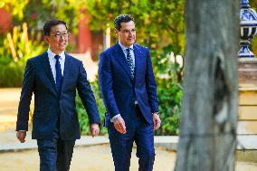 Juanma Moreno Receives The Vice-President of China Han Zheng - Seville