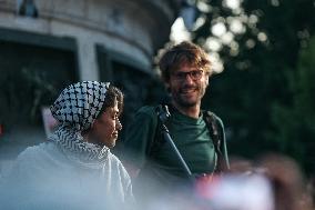 Rima Hassan at the Place de la Republique - Paris