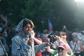 Rima Hassan at the Place de la Republique - Paris