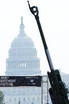 Saturday military parade preparartions - Washington