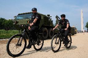 Saturday military parade preparartions - Washington