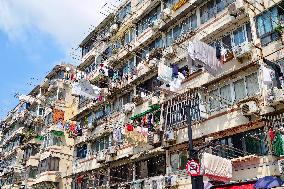 Residents Dry Clothes in Shanghai