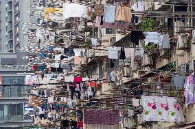 Residents Dry Clothes in Shanghai