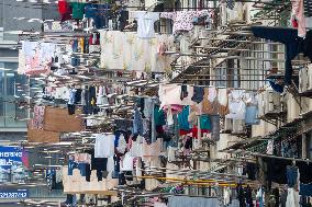 Residents Dry Clothes in Shanghai