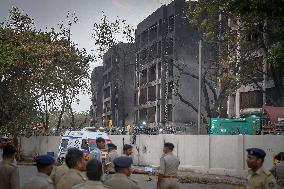 Aftermath of Indian Airplane Crash - India