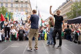 Pro-Palestinian demonstration with Rima Hassan - Paris AJ