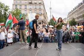 Pro-Palestinian demonstration with Rima Hassan - Paris AJ