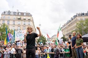 Pro-Palestinian demonstration with Rima Hassan - Paris AJ