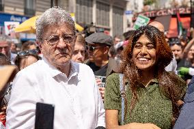 Pro-Palestinian demonstration with Rima Hassan - Paris AJ