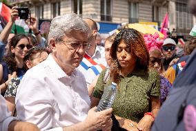 Pro-Palestinian demonstration with Rima Hassan - Paris AJ
