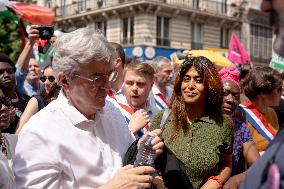 Pro-Palestinian demonstration with Rima Hassan - Paris AJ