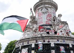 Pro-Palestinian demonstration with Rima Hassan - Paris