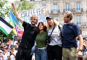 Pro-Palestinian demonstration with Rima Hassan - Paris